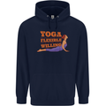 Funny Inspirational Yoga Mens 80% Cotton Hoodie Navy Blue