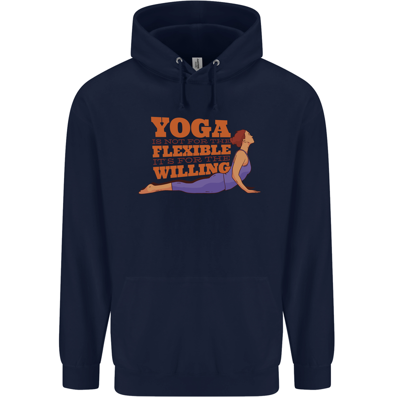 Funny Inspirational Yoga Mens 80% Cotton Hoodie Navy Blue