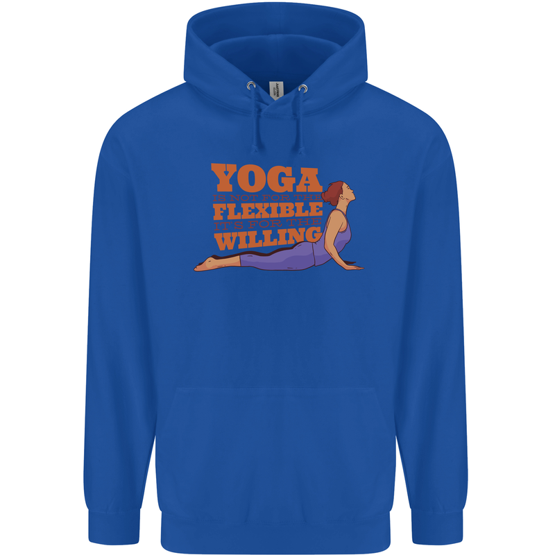 Funny Inspirational Yoga Mens 80% Cotton Hoodie Royal Blue