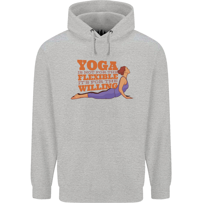 Funny Inspirational Yoga Mens 80% Cotton Hoodie Sports Grey