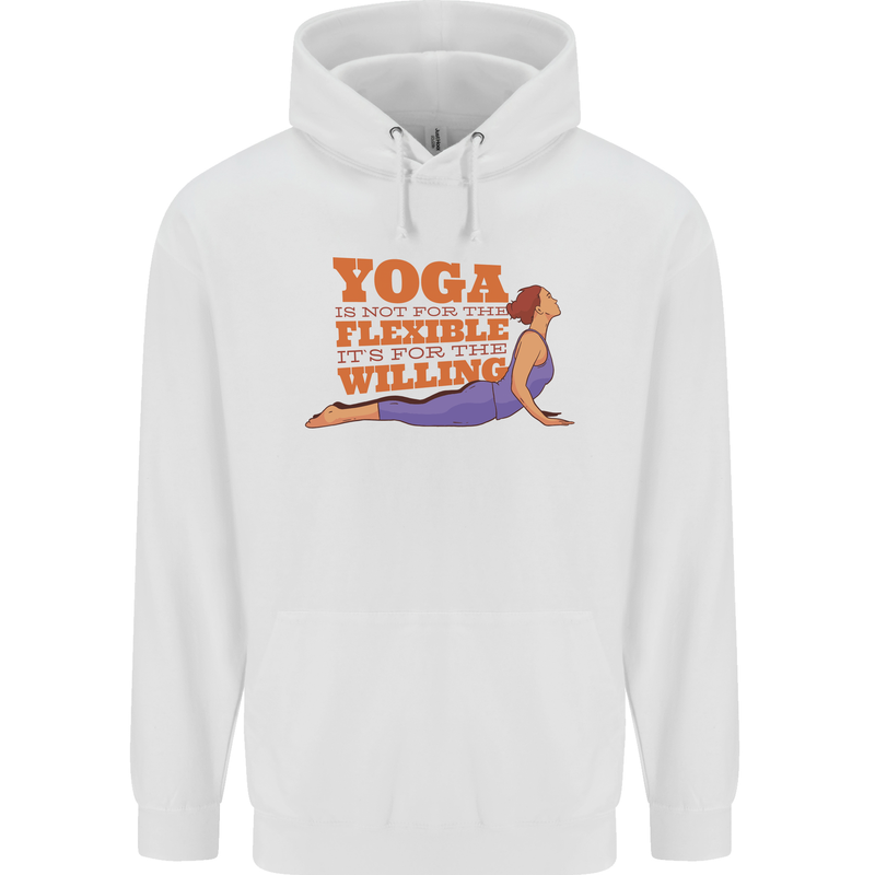 Funny Inspirational Yoga Mens 80% Cotton Hoodie White