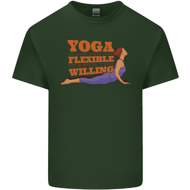 Funny Inspirational Yoga Mens Cotton T-Shirt Tee Top Forest Green