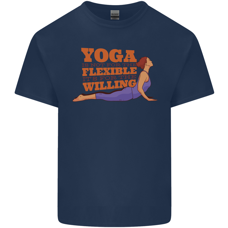 Funny Inspirational Yoga Mens Cotton T-Shirt Tee Top Navy Blue