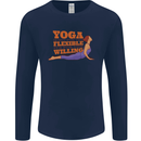 Funny Inspirational Yoga Mens Long Sleeve T-Shirt Navy Blue