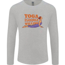 Funny Inspirational Yoga Mens Long Sleeve T-Shirt Sports Grey