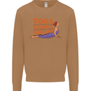 Funny Inspirational Yoga Mens Sweatshirt Jumper Caramel Latte