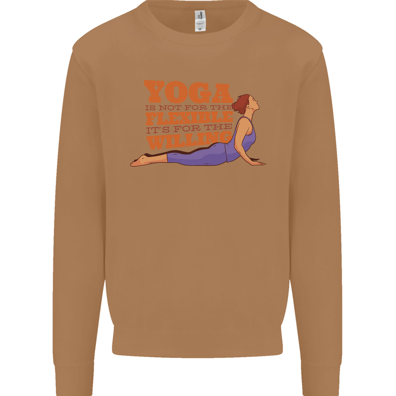 Funny Inspirational Yoga Mens Sweatshirt Jumper Caramel Latte
