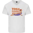 Funny Inspirational Yoga Mens V-Neck Cotton T-Shirt White