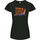 Funny Inspirational Yoga Womens Petite Cut T-Shirt Black