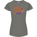 Funny Inspirational Yoga Womens Petite Cut T-Shirt Charcoal