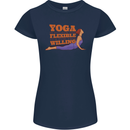 Funny Inspirational Yoga Womens Petite Cut T-Shirt Navy Blue
