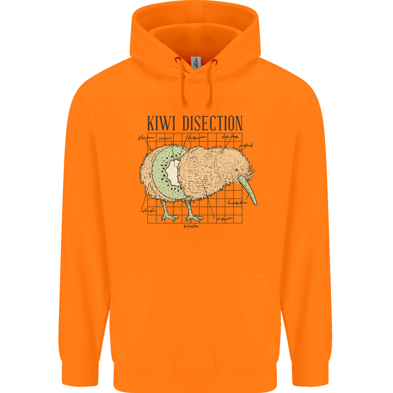 Funny Kiwi Fruit Bird Disection Childrens Kids Hoodie Orange