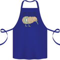 Funny Kiwi Fruit Bird Disection Cotton Apron 100% Organic Royal Blue