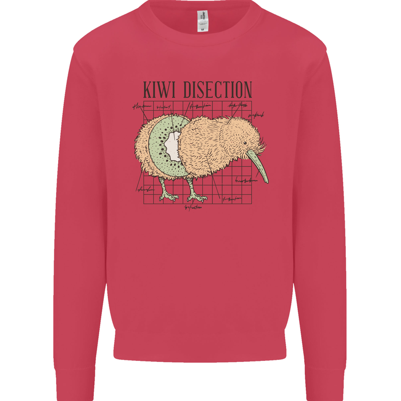 Funny Kiwi Fruit Bird Disection Kids Sweatshirt Jumper Heliconia
