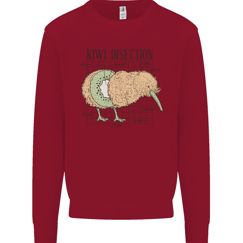 Funny Kiwi Fruit Bird Disection Kids Sweatshirt Jumper Red