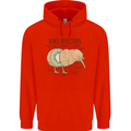 Funny Kiwi Fruit Bird Disection Mens 80% Cotton Hoodie Bright Red