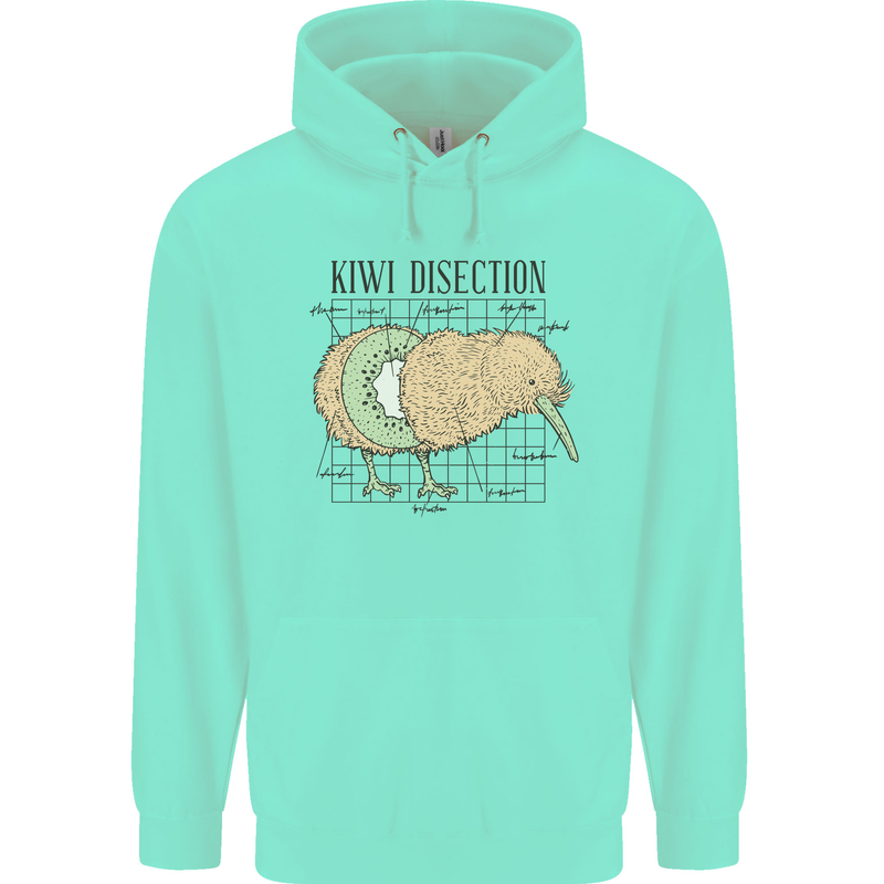 Funny Kiwi Fruit Bird Disection Mens 80% Cotton Hoodie Peppermint