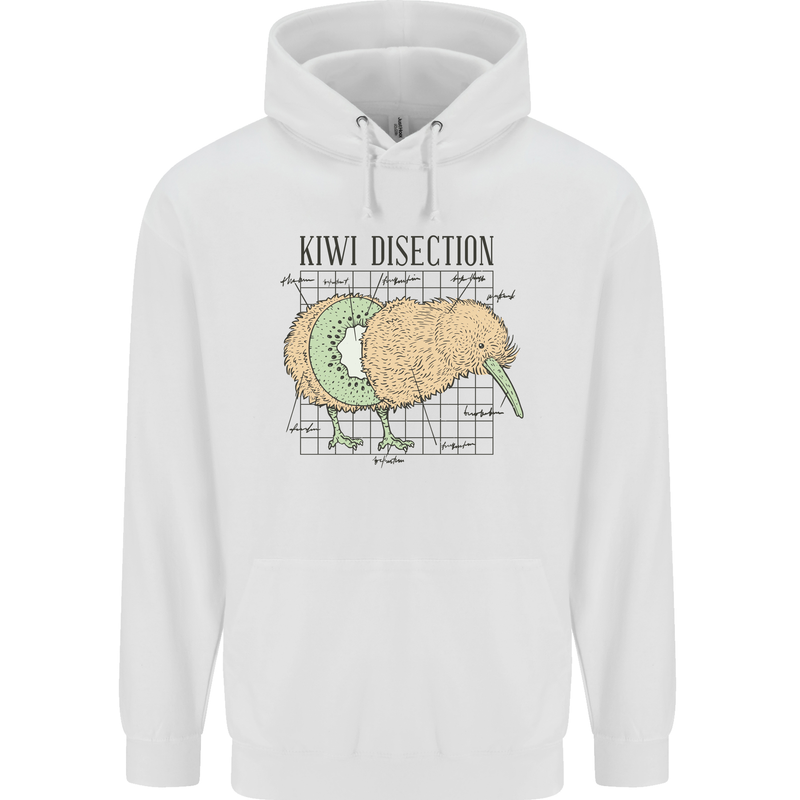 Funny Kiwi Fruit Bird Disection Mens 80% Cotton Hoodie White
