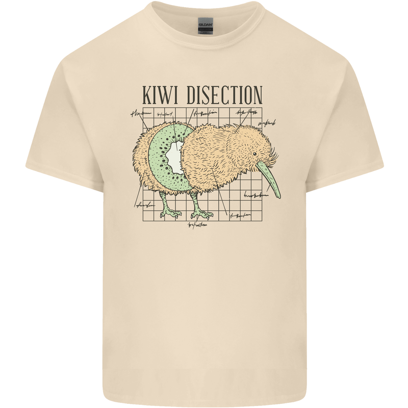 Funny Kiwi Fruit Bird Disection Mens Cotton T-Shirt Tee Top Natural