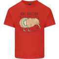 Funny Kiwi Fruit Bird Disection Mens Cotton T-Shirt Tee Top Red