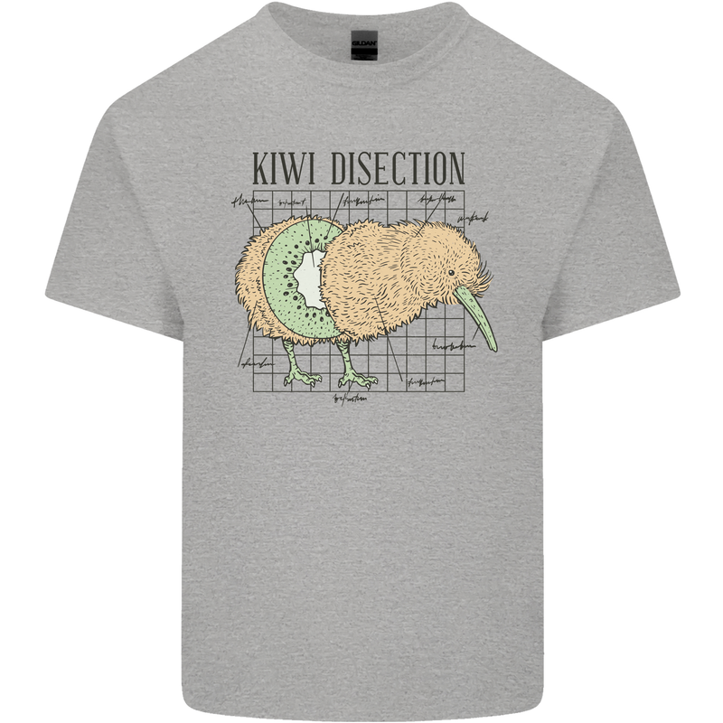 Funny Kiwi Fruit Bird Disection Mens Cotton T-Shirt Tee Top Sports Grey