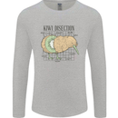Funny Kiwi Fruit Bird Disection Mens Long Sleeve T-Shirt Sports Grey