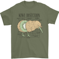 Funny Kiwi Fruit Bird Disection Mens T-Shirt 100% Cotton Military Green