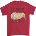 Funny Kiwi Fruit Bird Disection Mens T-Shirt 100% Cotton Red