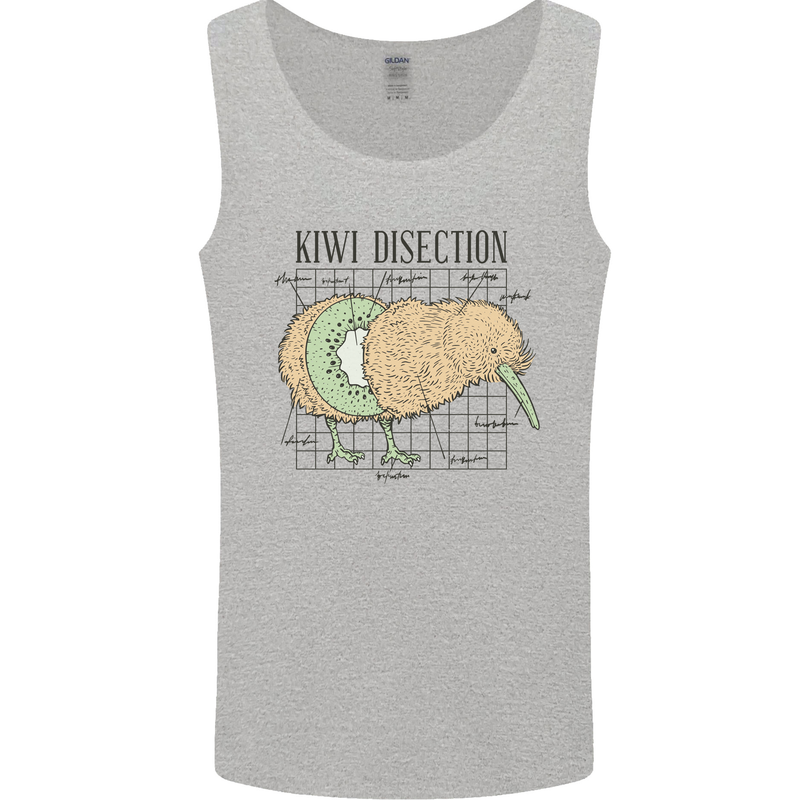 Funny Kiwi Fruit Bird Disection Mens Vest Tank Top Sports Grey