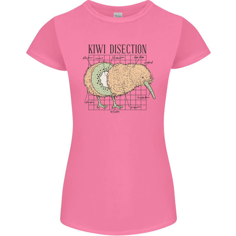 Funny Kiwi Fruit Bird Disection Womens Petite Cut T-Shirt Azalea