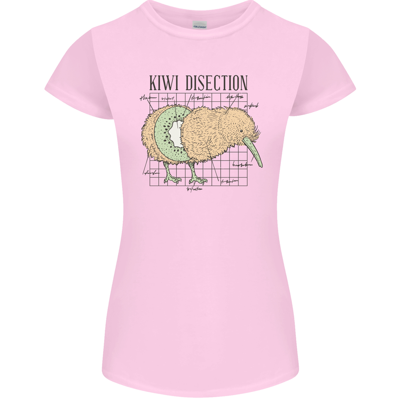 Funny Kiwi Fruit Bird Disection Womens Petite Cut T-Shirt Light Pink