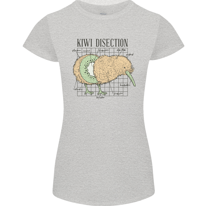 Funny Kiwi Fruit Bird Disection Womens Petite Cut T-Shirt Sports Grey