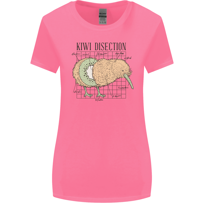 Funny Kiwi Fruit Bird Disection Womens Wider Cut T-Shirt Azalea