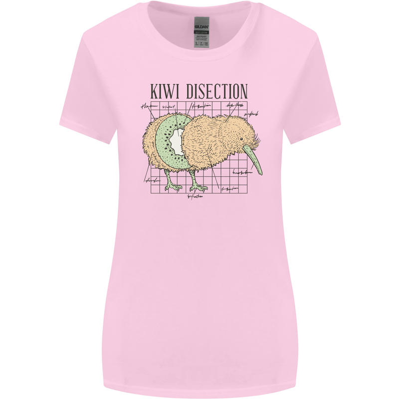 Funny Kiwi Fruit Bird Disection Womens Wider Cut T-Shirt Light Pink