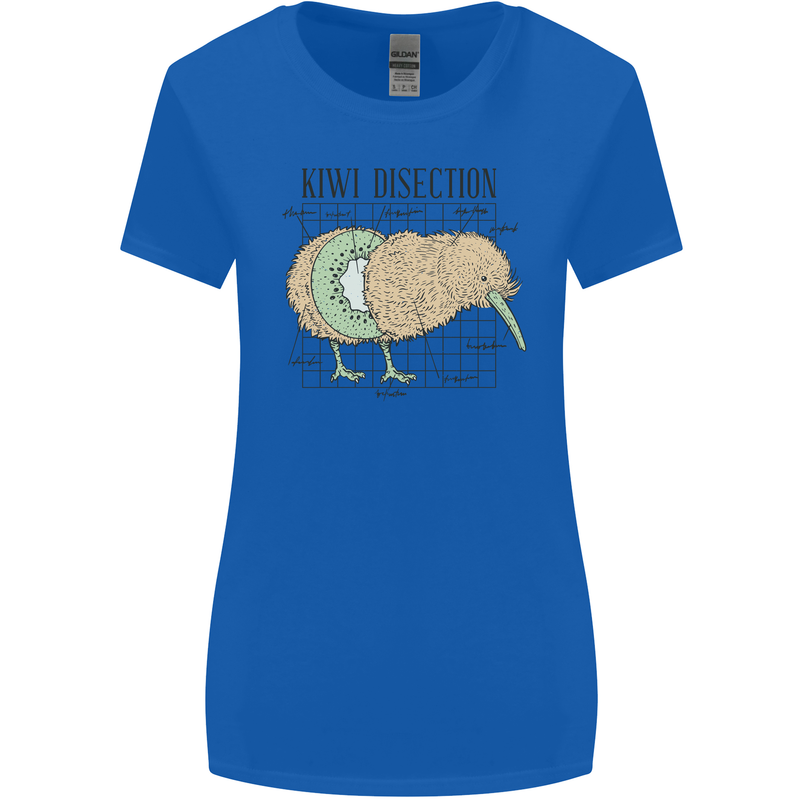 Funny Kiwi Fruit Bird Disection Womens Wider Cut T-Shirt Royal Blue