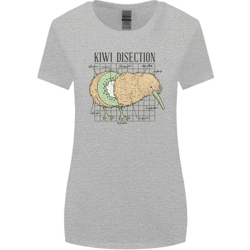 Funny Kiwi Fruit Bird Disection Womens Wider Cut T-Shirt Sports Grey