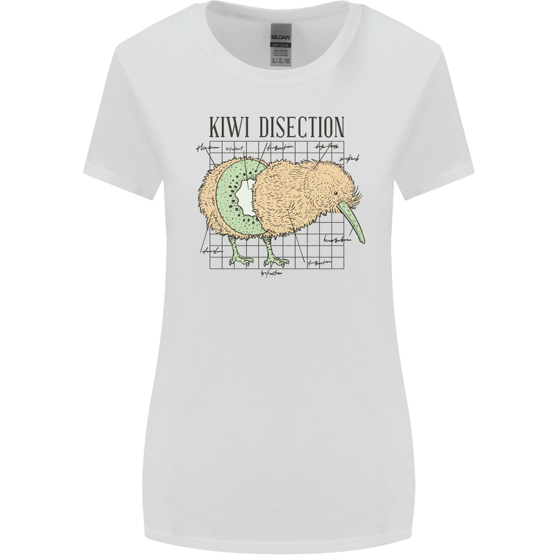 Funny Kiwi Fruit Bird Disection Womens Wider Cut T-Shirt White