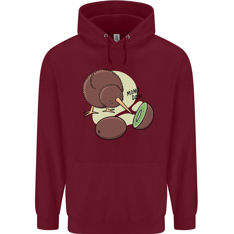 Funny Kiwi Fruit Bird Mom Dad Childrens Kids Hoodie Maroon