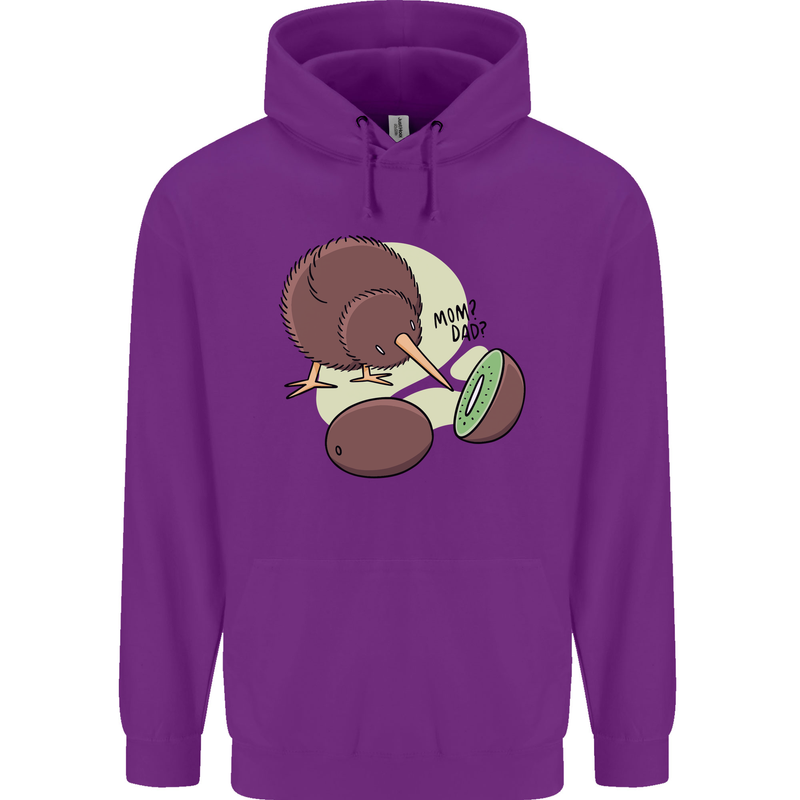 Funny Kiwi Fruit Bird Mom Dad Childrens Kids Hoodie Purple