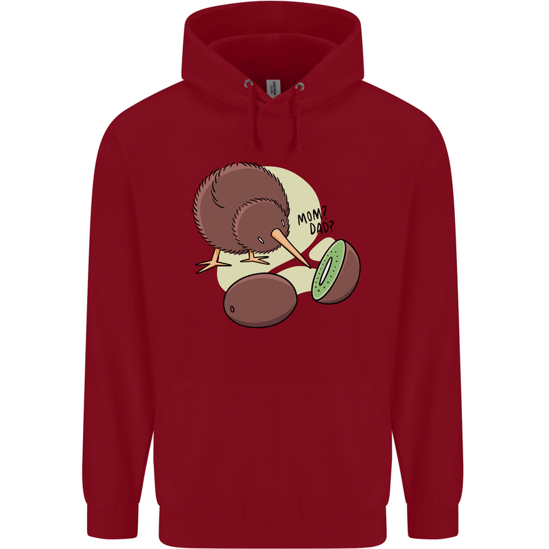 Funny Kiwi Fruit Bird Mom Dad Childrens Kids Hoodie Red