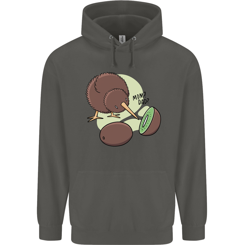 Funny Kiwi Fruit Bird Mom Dad Childrens Kids Hoodie Storm Grey