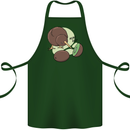 Funny Kiwi Fruit Bird Mom Dad Cotton Apron 100% Organic Forest Green