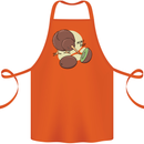 Funny Kiwi Fruit Bird Mom Dad Cotton Apron 100% Organic Orange