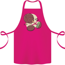 Funny Kiwi Fruit Bird Mom Dad Cotton Apron 100% Organic Pink