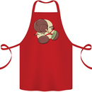Funny Kiwi Fruit Bird Mom Dad Cotton Apron 100% Organic Red