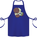 Funny Kiwi Fruit Bird Mom Dad Cotton Apron 100% Organic Royal Blue