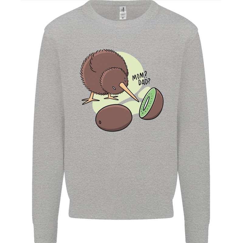 Funny Kiwi Fruit Bird Mom Dad Kids Sweatshirt Jumper Sports Grey
