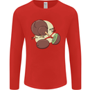 Funny Kiwi Fruit Bird Mom Dad Mens Long Sleeve T-Shirt Red