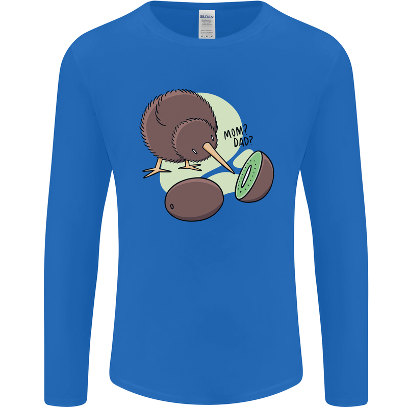 Funny Kiwi Fruit Bird Mom Dad Mens Long Sleeve T-Shirt Royal Blue