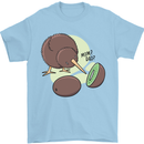 Funny Kiwi Fruit Bird Mom Dad Mens T-Shirt 100% Cotton Light Blue